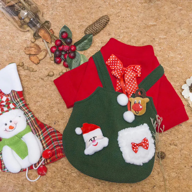 Christmas Plus Velvet Sweater for Small Dogs